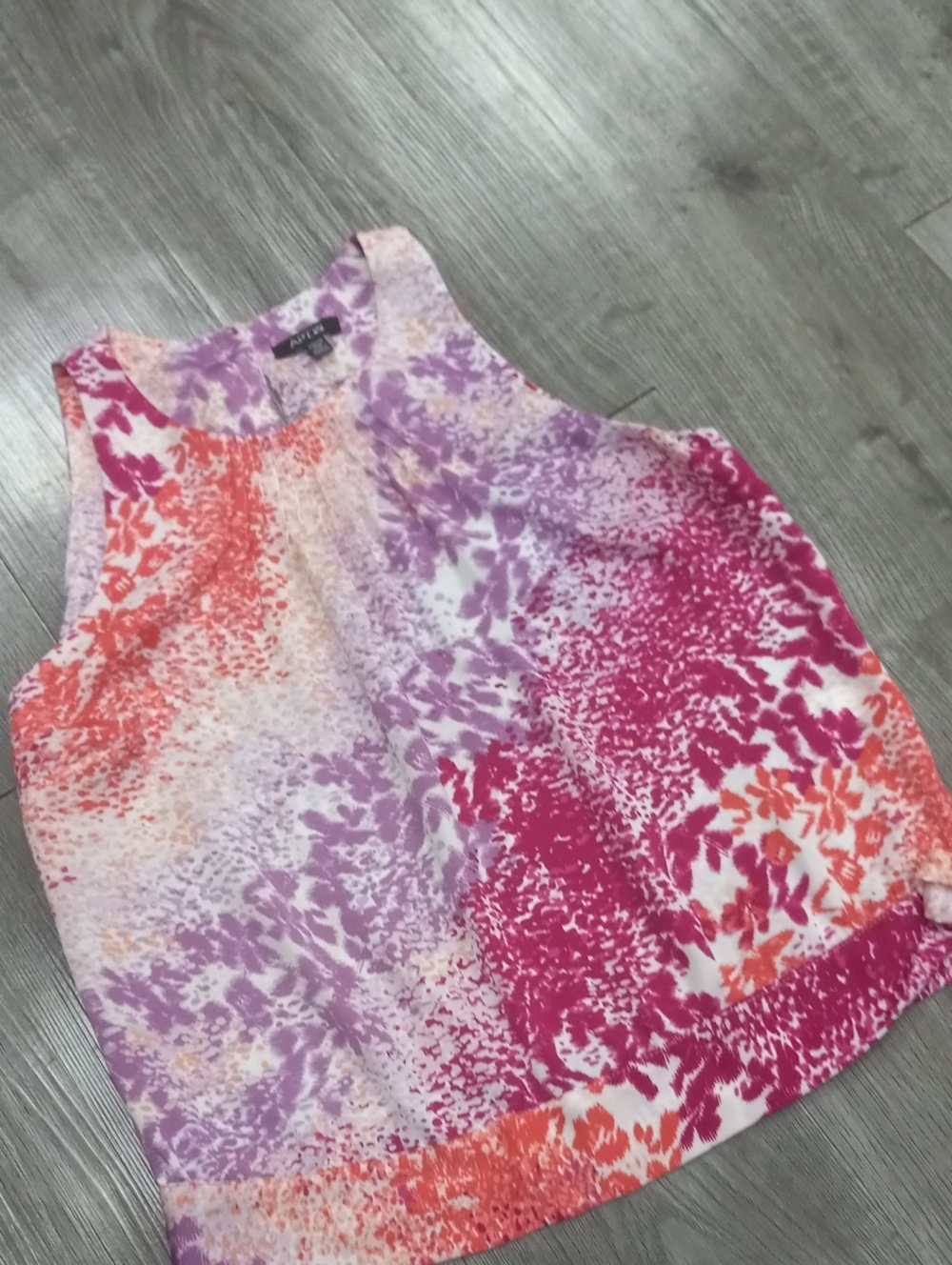 Apt. 9 Pink and Purple Petite Floral Print Top